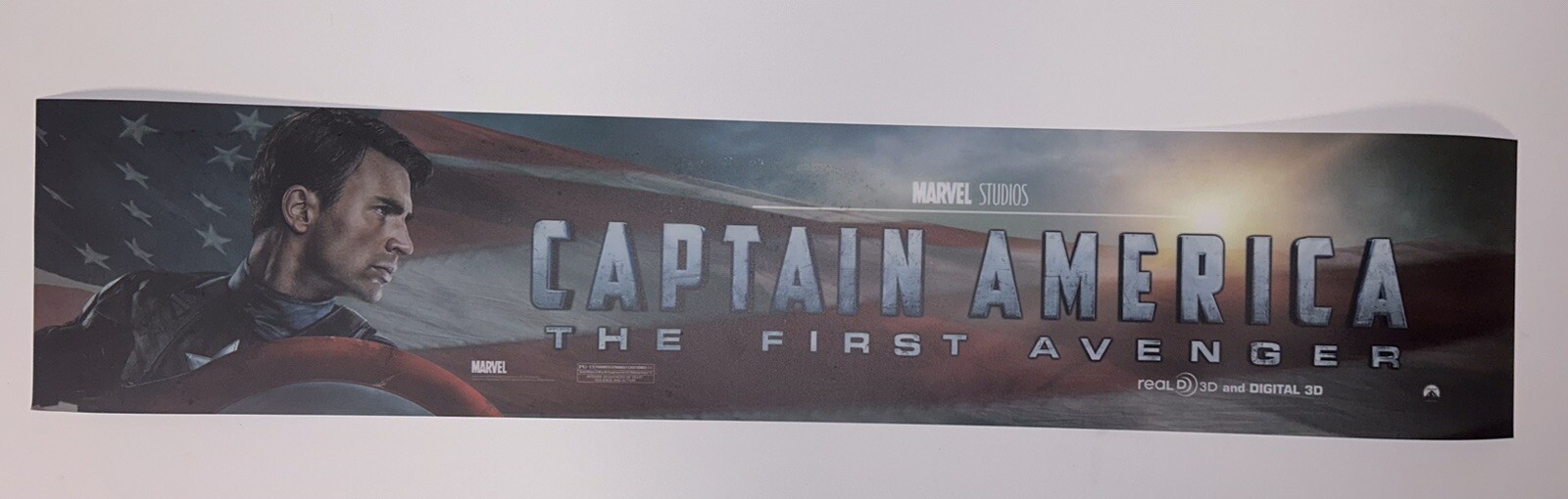 movie theater mylar poster Light Box 25” x 5” Captain America Marvel Studios