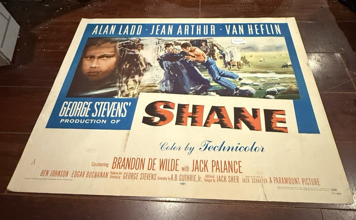 SHANE ALAN LADD ROLLED HALF SHEET POSTER 1953 JEAN ARTHUR STYLE A