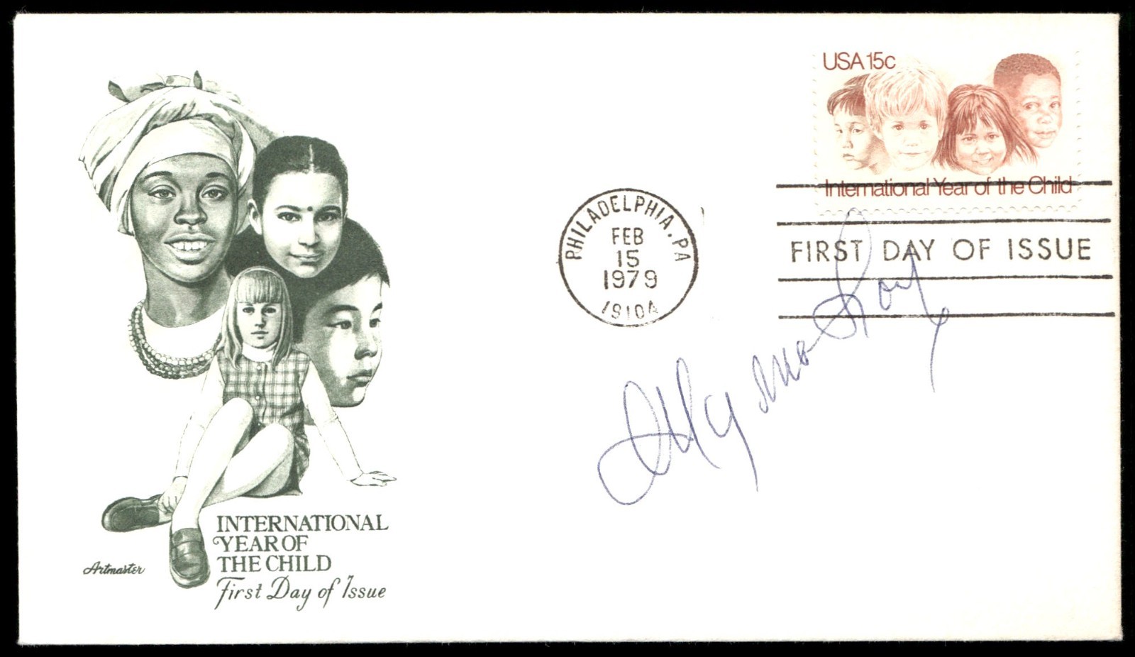 Actress Myrna Loy First 1st Day Cover Signed Auto -Rare Vintage Autograph