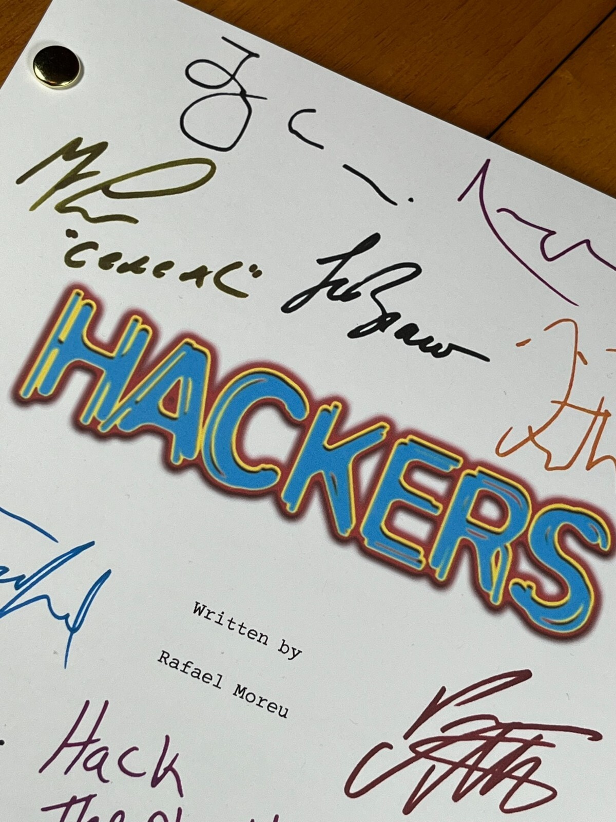 Hackers Script Signed- Autograph Reprints- Angelina Jolie- Hack the Planet