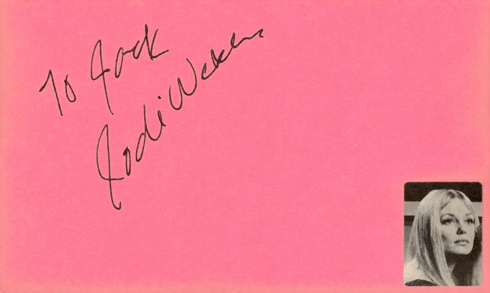 Jodi Wexler Signed Auto 3×5 Index Card The Love Machine