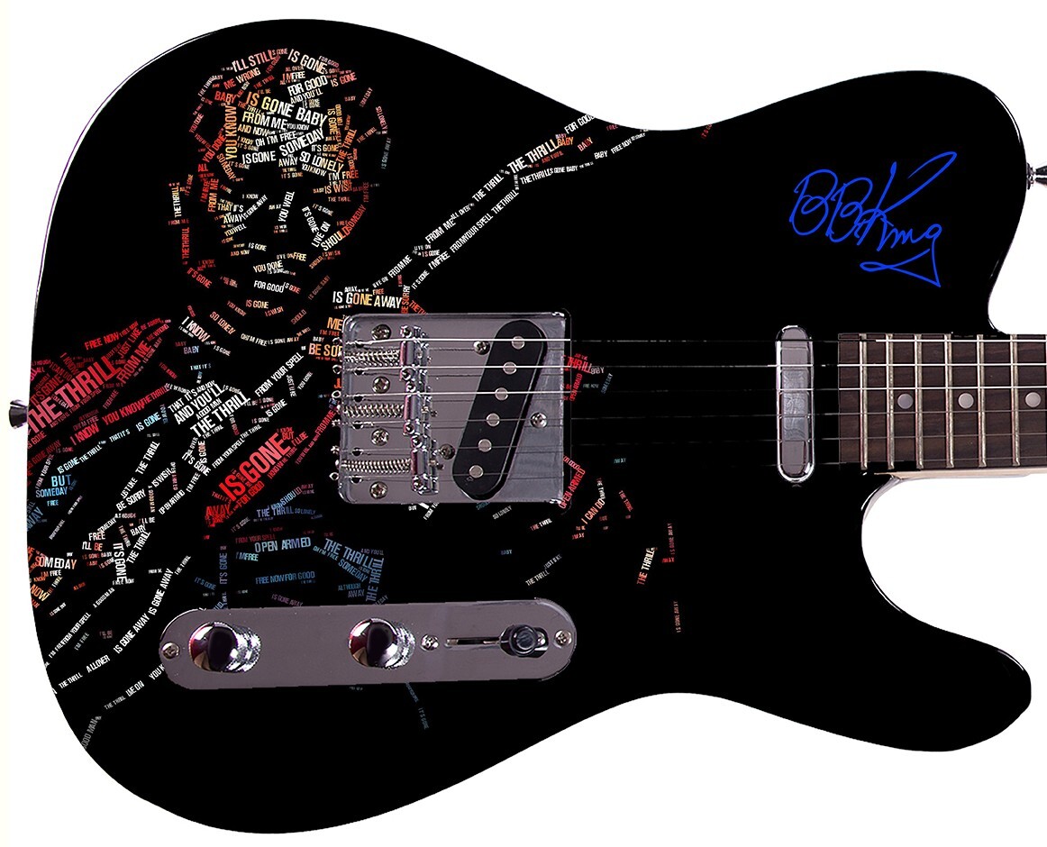 B.B. King Vintage Facsimile Autographed Signed Graphics Photo Guitar