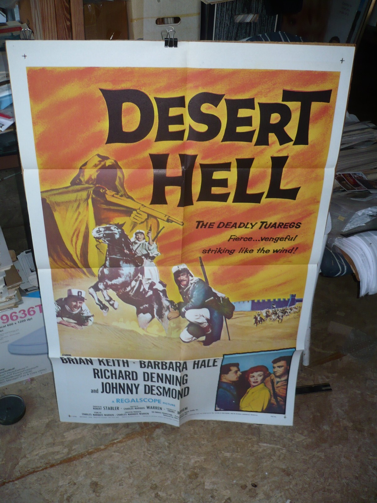 DESERT HELL, orig 1-sh / movie poster [Brian Keith, Barbara Hale] – 1958