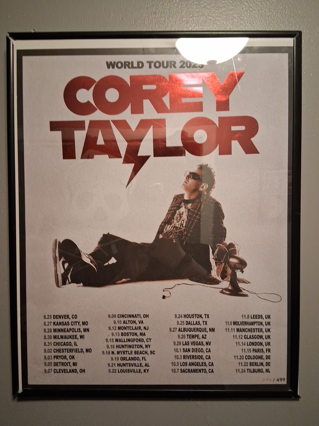 RARE Corey Taylor 2023 World TOUR POSTER 15×19