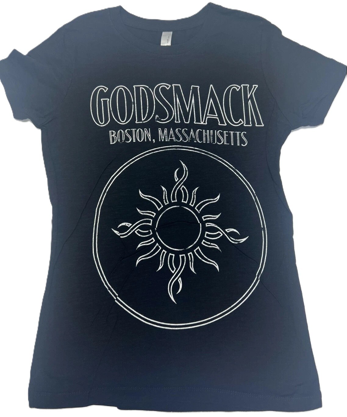 GODSMACK Boston Massachusetts tee Women’s Fitted Scoop T-Shirt new!!