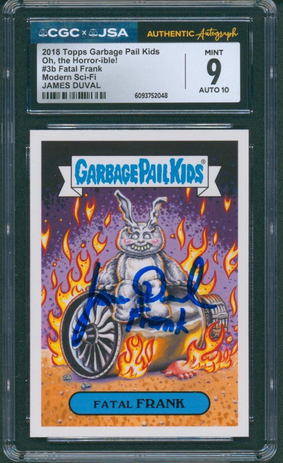 James Duval Signed Card Donnie Darko Frank GPK 2018 Mint 9 CGC x JSA SLAB