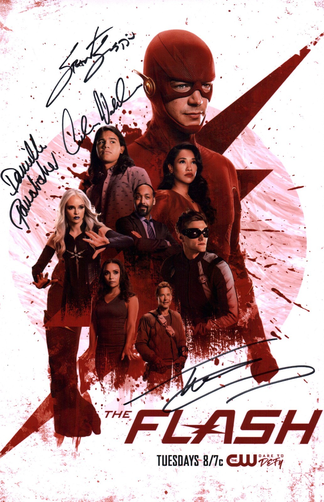 The Flash Cast 11×17 Photo Grant Gustin, Panabaker +2 JSA Certified Autograph