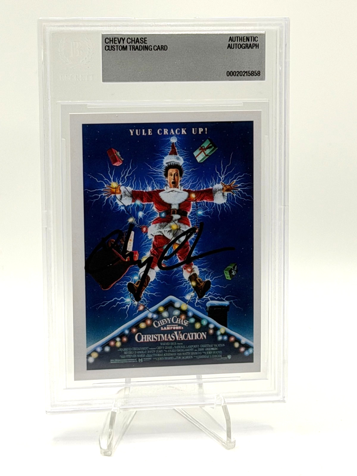 Chevy Chase Signed Lampoon’s Christmas Vacation Trading Card BECKETT AUTO CLARK