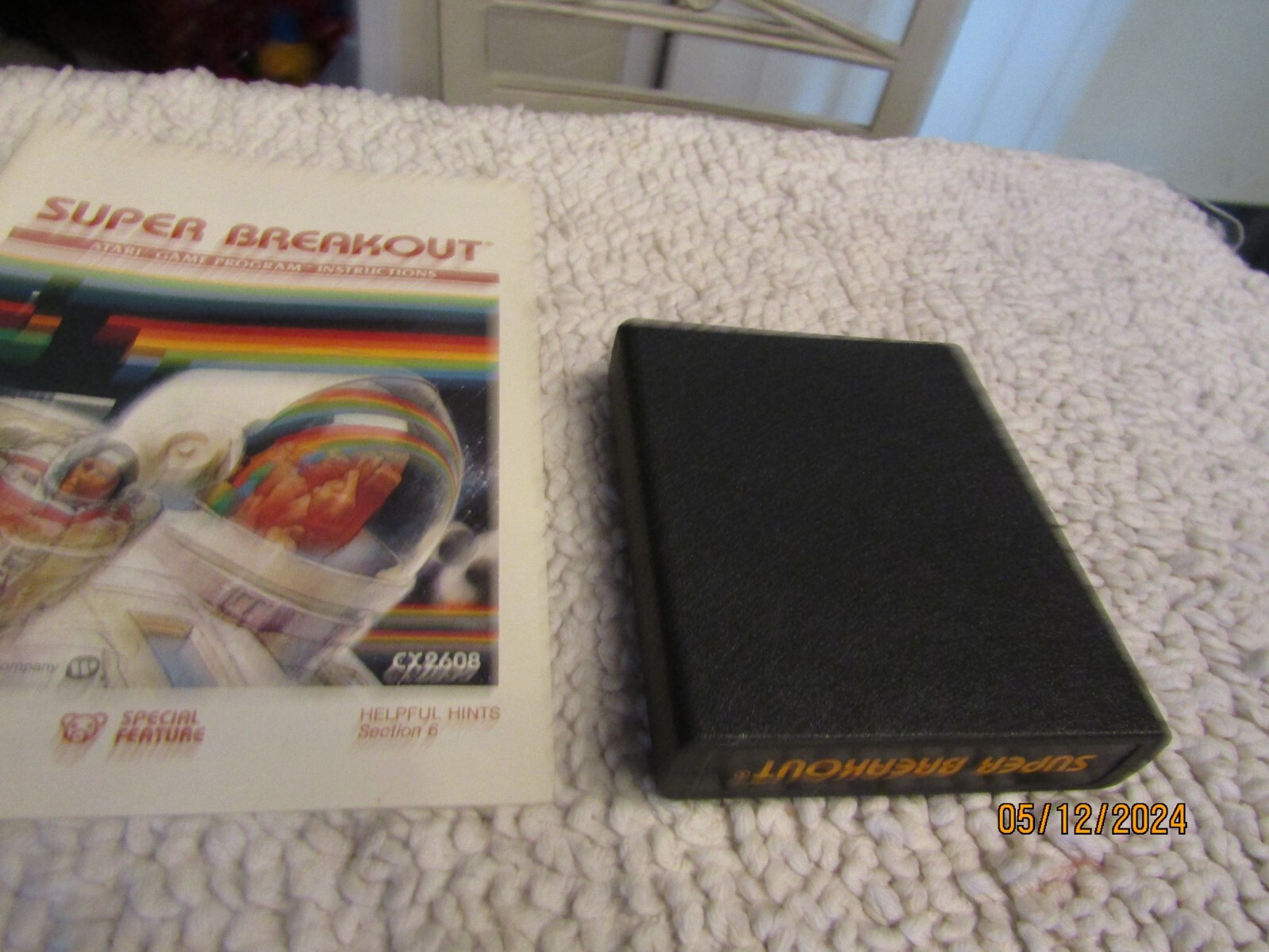 Vintage Atari Super Breakout Game Program Cartridge CX2608 1978 w Instructions