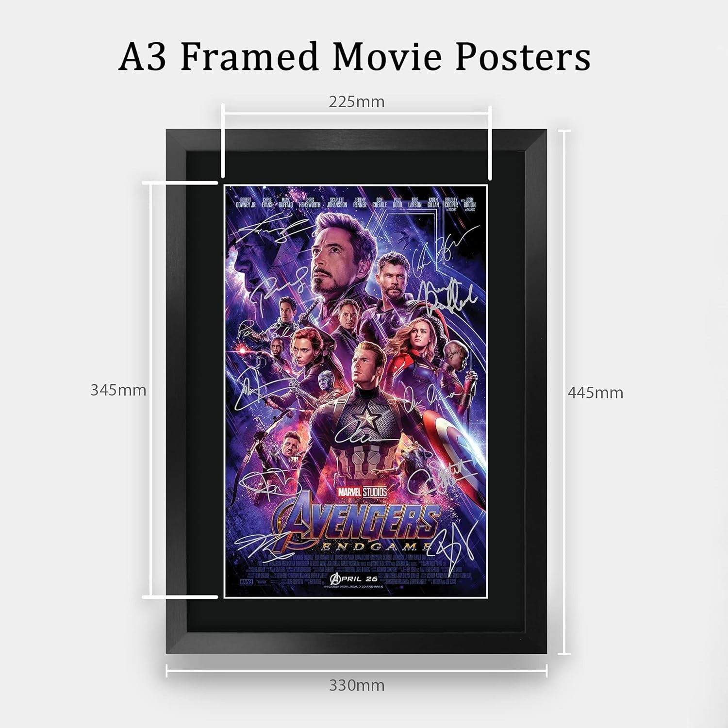 Framed Avengers Endgame Signed Poster 16×12 for Movie Lovers and Collectors