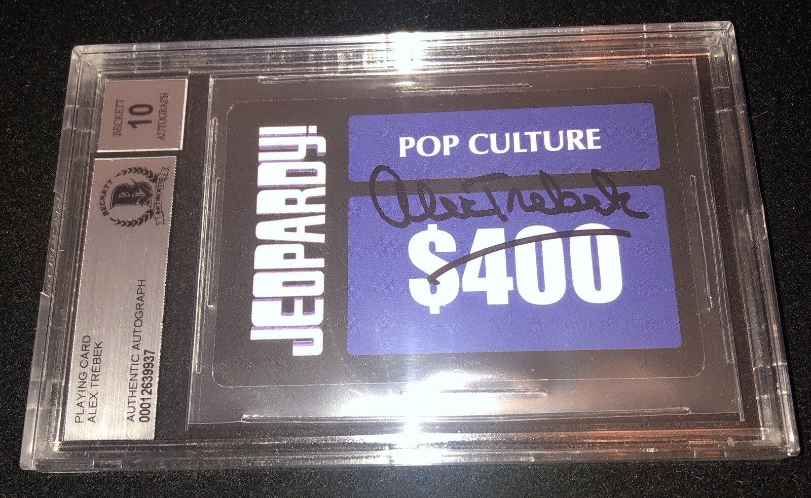 Alex Trebek Signed Jeopardy! Trading Card Game Show Host Rare Beckett 10 BGS