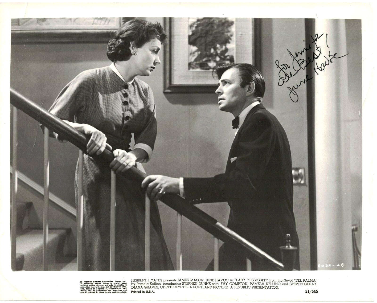 JUNE HAVOC Autographed Lady Possessed 8X10 Still FREE SHIPPING!