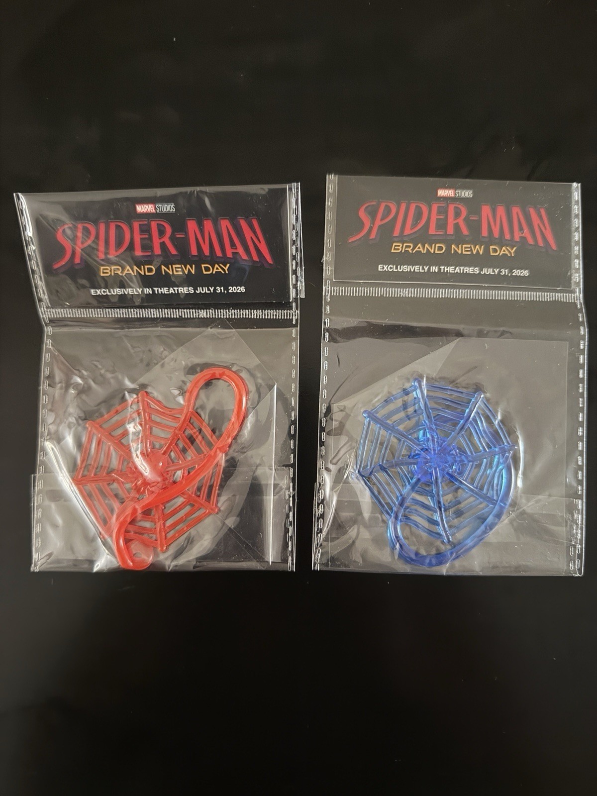 Spider-Man Brand New Day Sticky Web Collectible Red & Blue Promo Set Marvel 2026