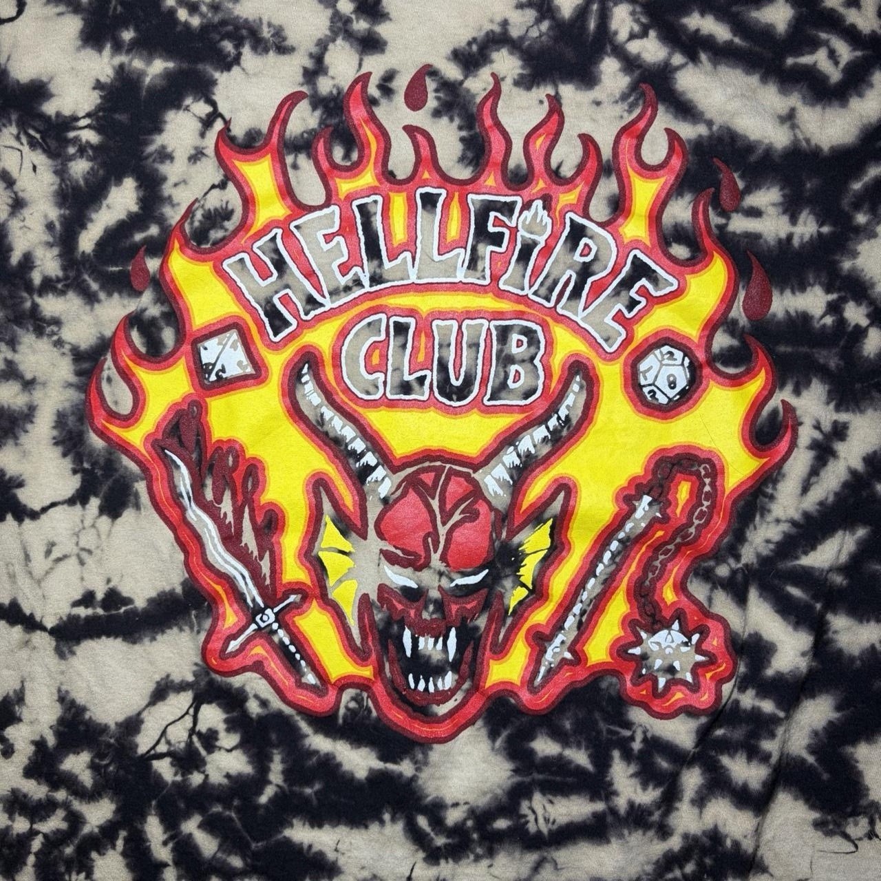 Handmade Custom Stranger Things Hellfire Club Reverse Tie Dye Mens Size L 1 of 1