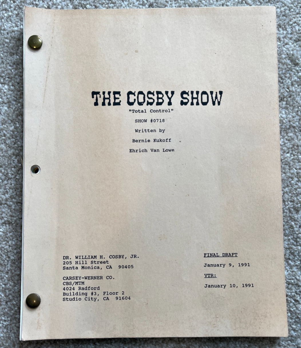 The Cosby Show “Total Control” Show #0718 Script – Bill Cosby, Kukoff, Van Lowe