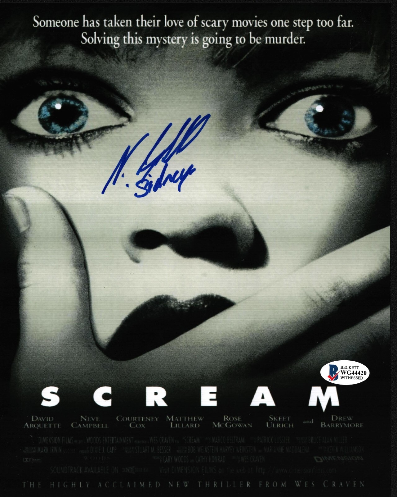 Neve Campbell Signed SCREAM 8×10 Photo Autograph Horror Sidney Prescott BAS COA
