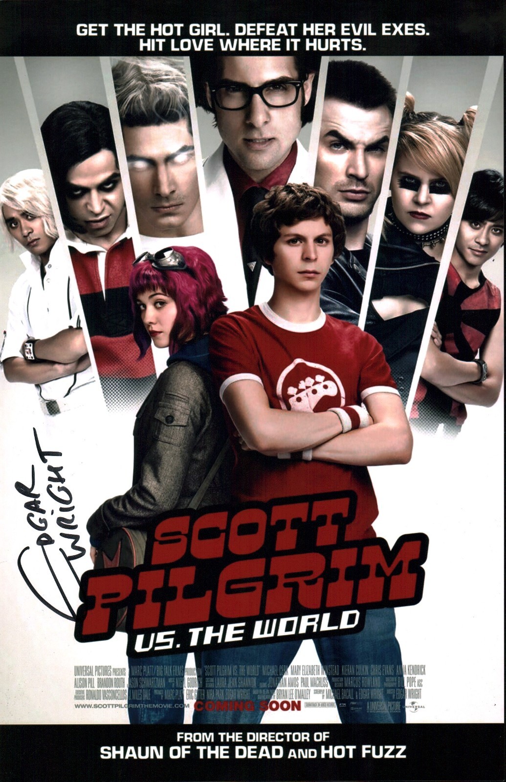 Edgar Wright Scott Pilgrim vs. the World 11×17 Photo Poster JSA Certified Auto