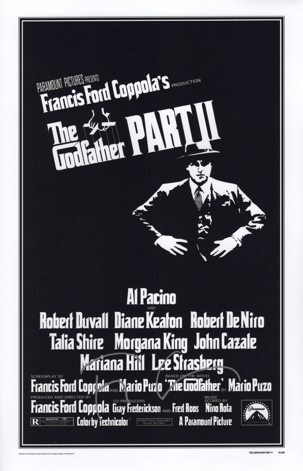 Francis Ford Coppola Signed The Godfather Part II 2 11×17 Movie Poster COA