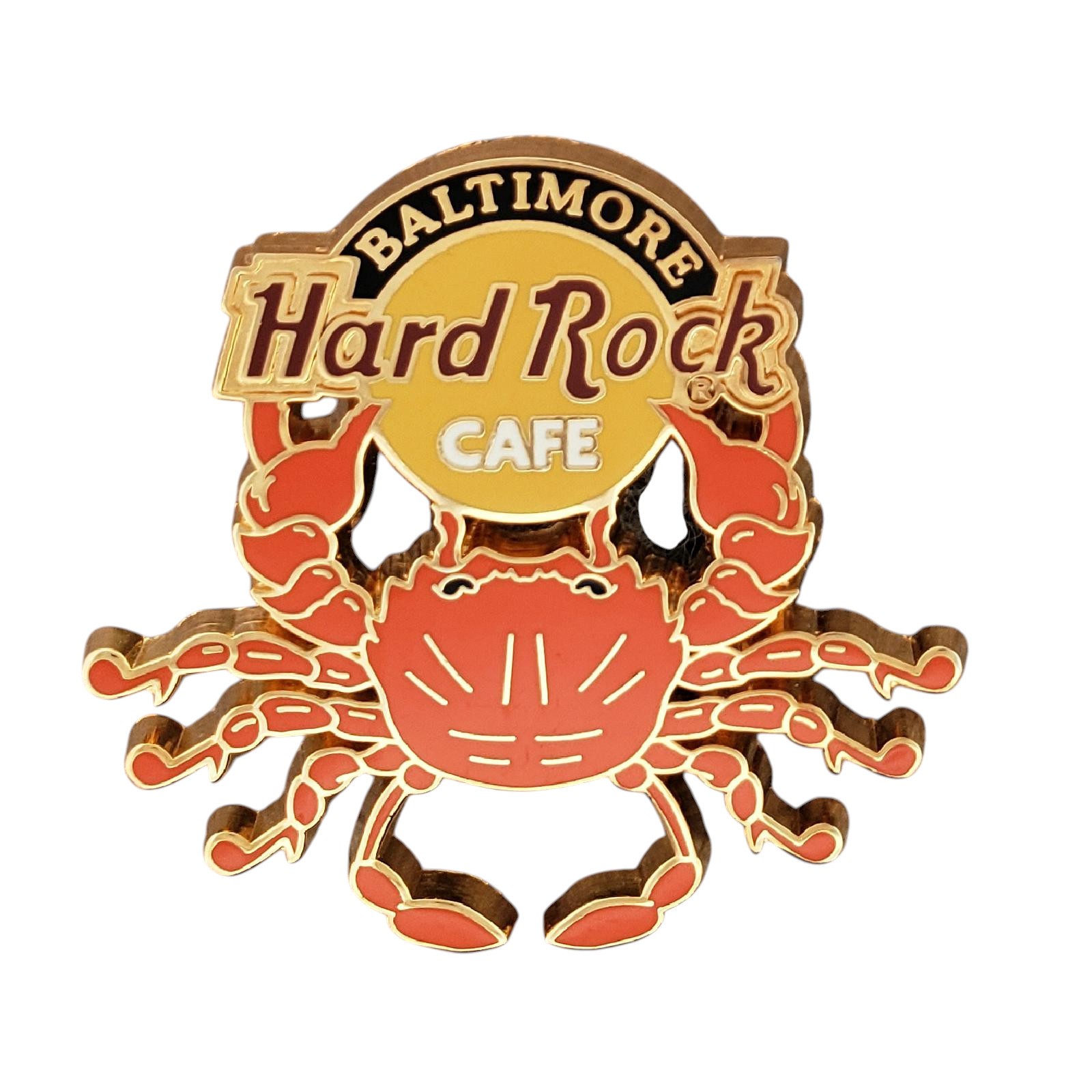 Hard Rock Cafe Baltimore Crab Lapel Pin Maryland Seafood Red Crab Gold Tone