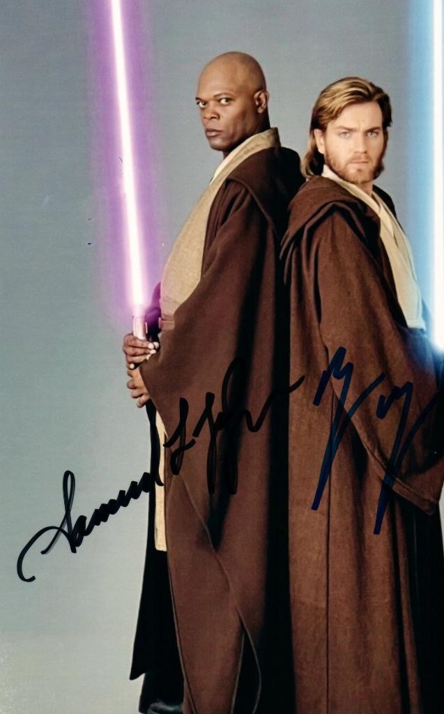 Samuel L Jackson Ewan McGregor signed 8×10 Photo autographed Nice + COA