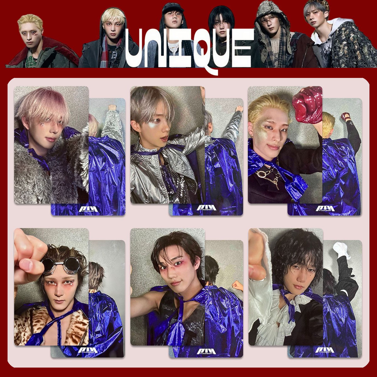 6pc/set HOT P1Harmony UNIQUE KEEHO JONGSEOB SOUL JIUNG THEO Special Photocard