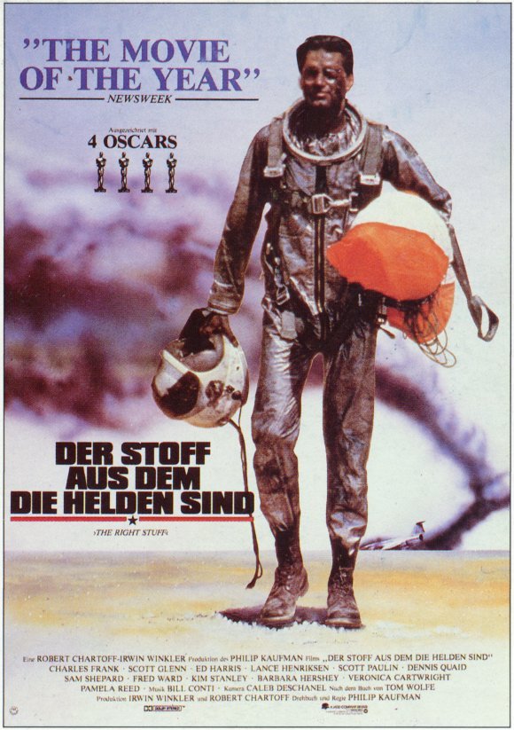 THE RIGHT STUFF Movie POSTER 11×17 German Ed Harris Dennis Quaid Sam Shepard