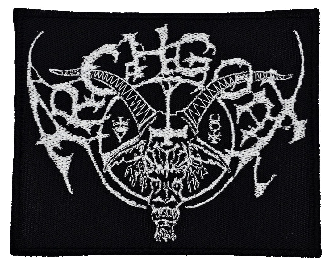 ARCHGOAT WHITE LOGO (squared border) EMBROIDERED PATCH