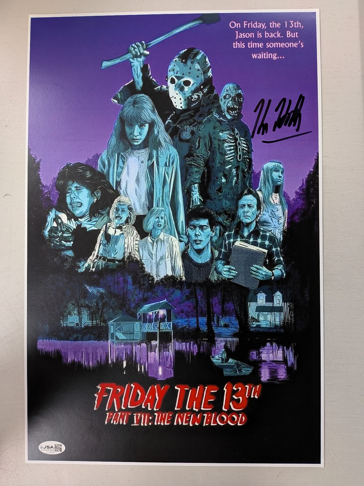KANE HODDER Signed 11×17 PHOTO POSTER Jason New Blood Movie Voorhees JSA QR