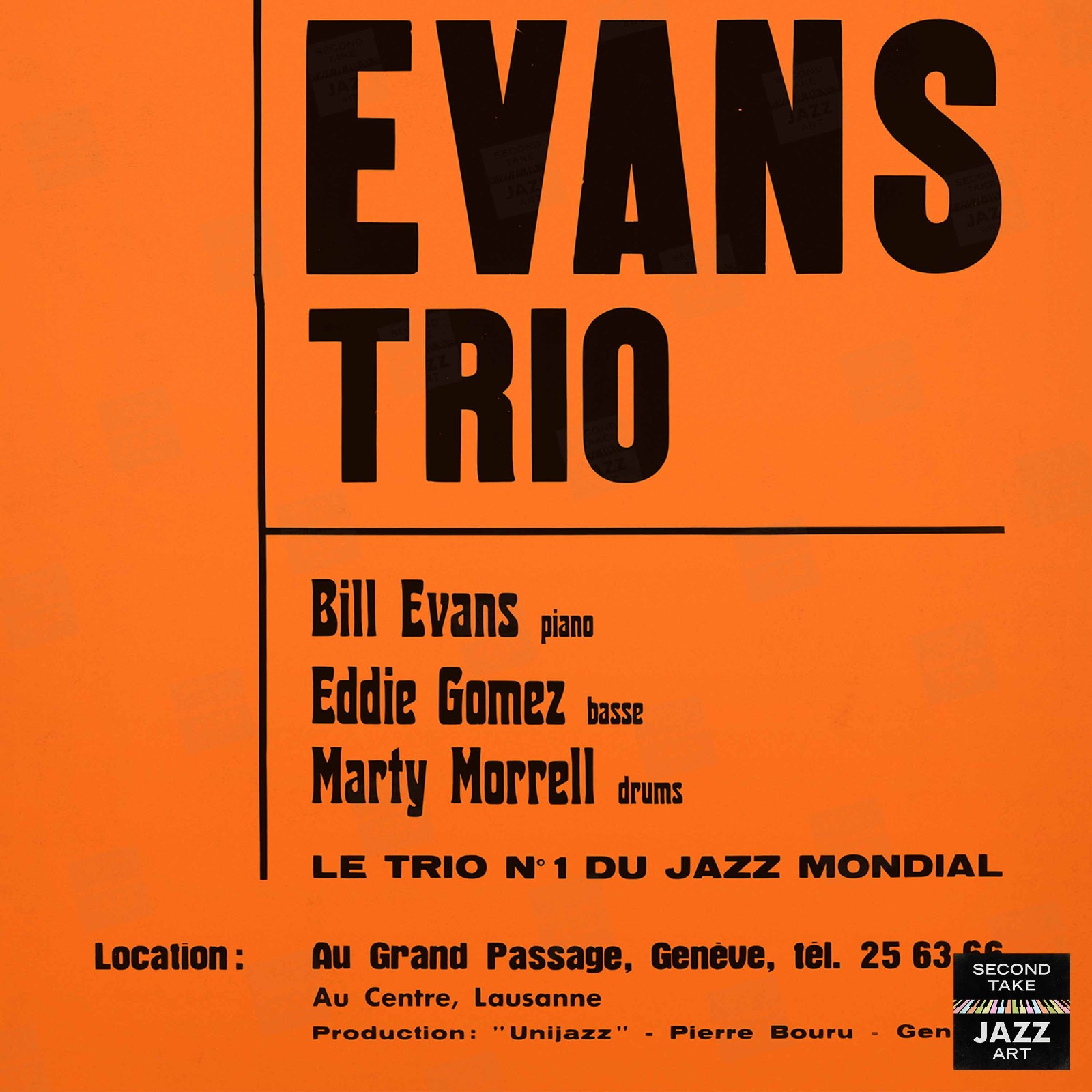 Bill Evans jazz poster – Victoria Hall – 1972