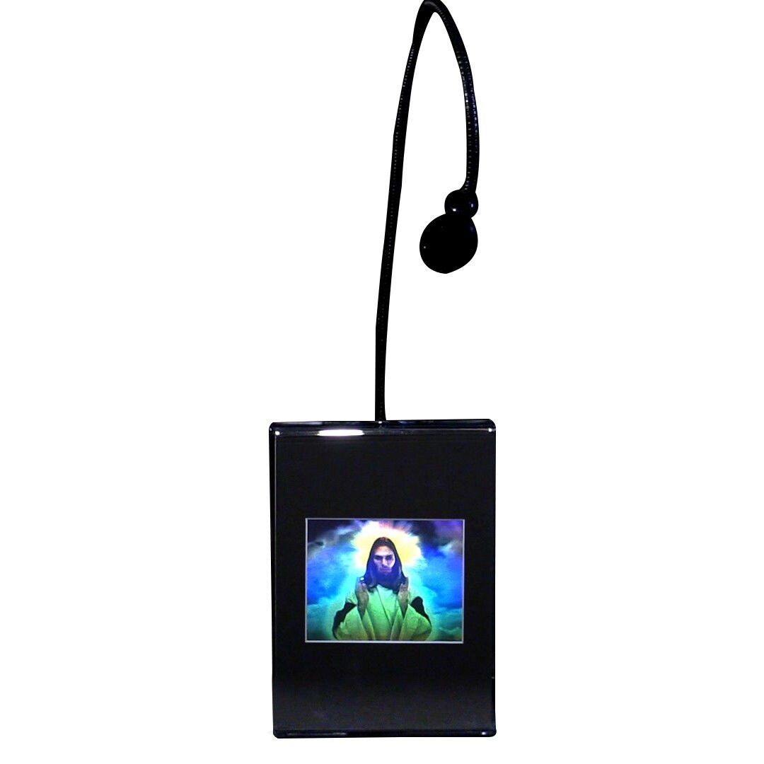 3D Jesus Small Hologram Picture LIGHTED DESK STAND, Collectible Embossed Type