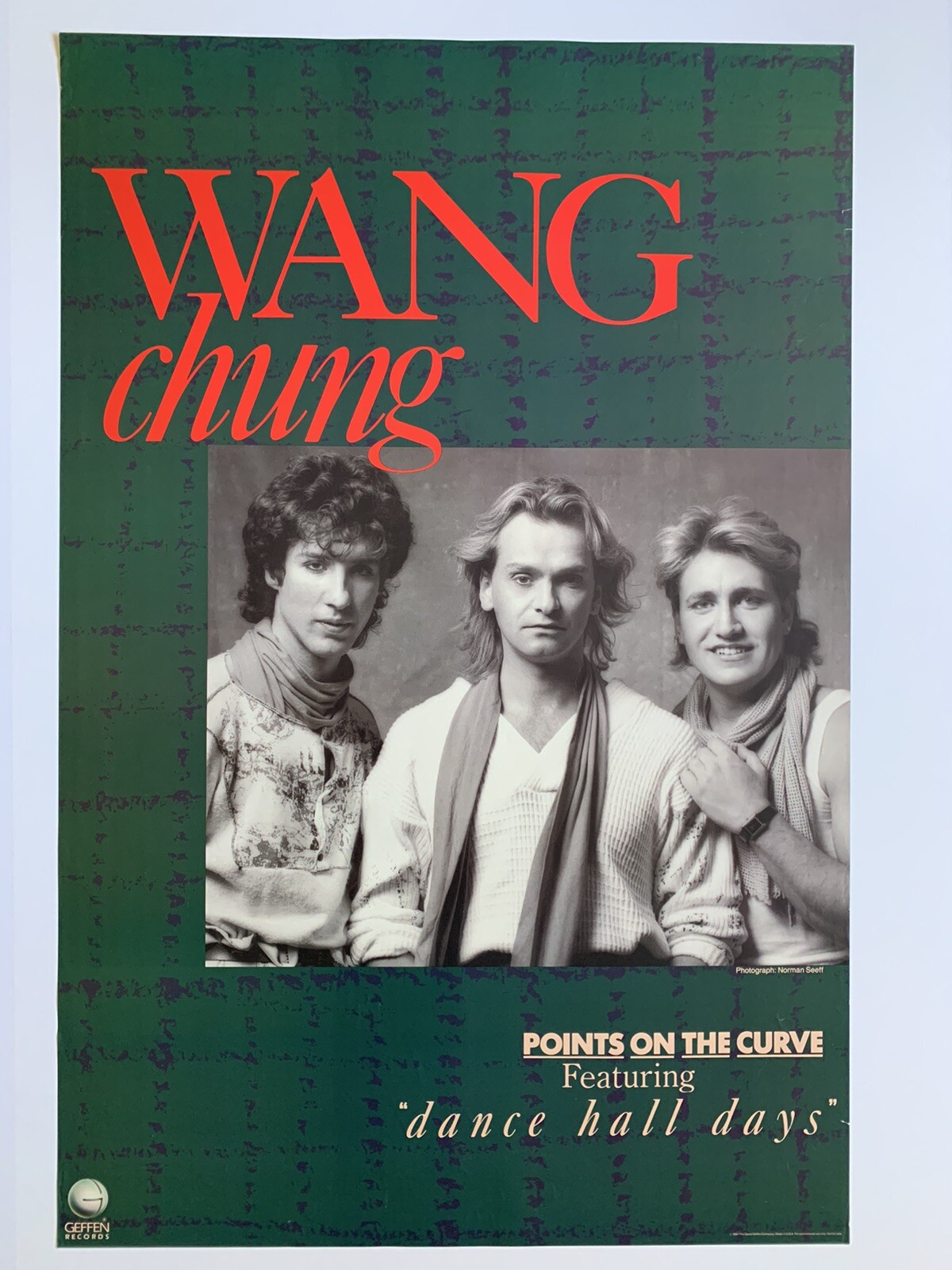 Original 1984 Wang Chung Points On The Curve Promotional Poster 23” x 35” 80’s