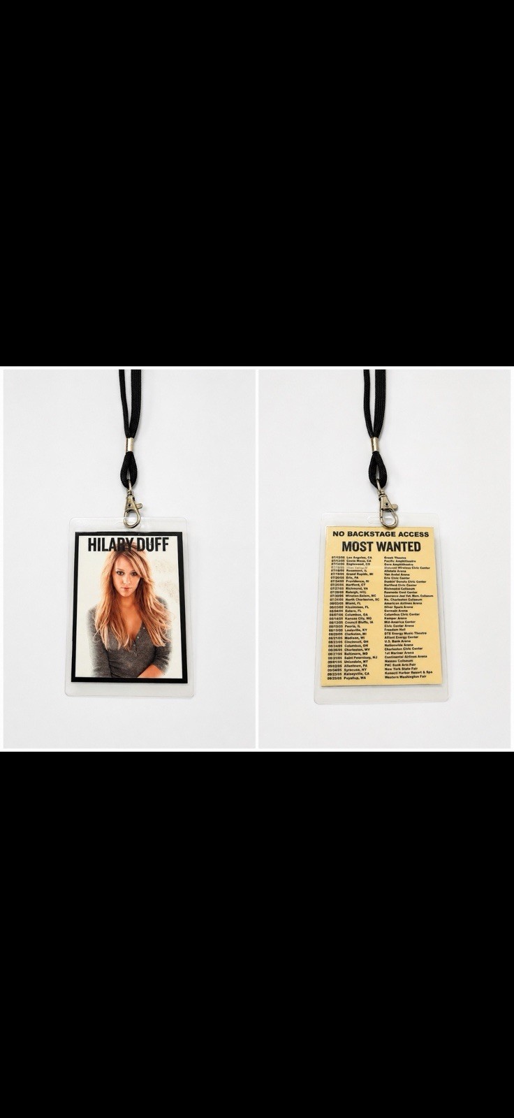 Hilary Duff 2005 Most Wanted Tour Concert Lanyard Pass Badge Vintage Collectible