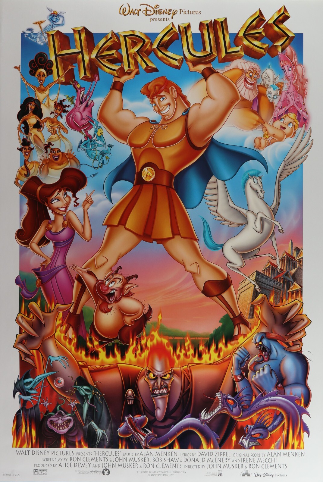 Hercules – original DS movie poster 27×40 1997 Disney Animation Classic