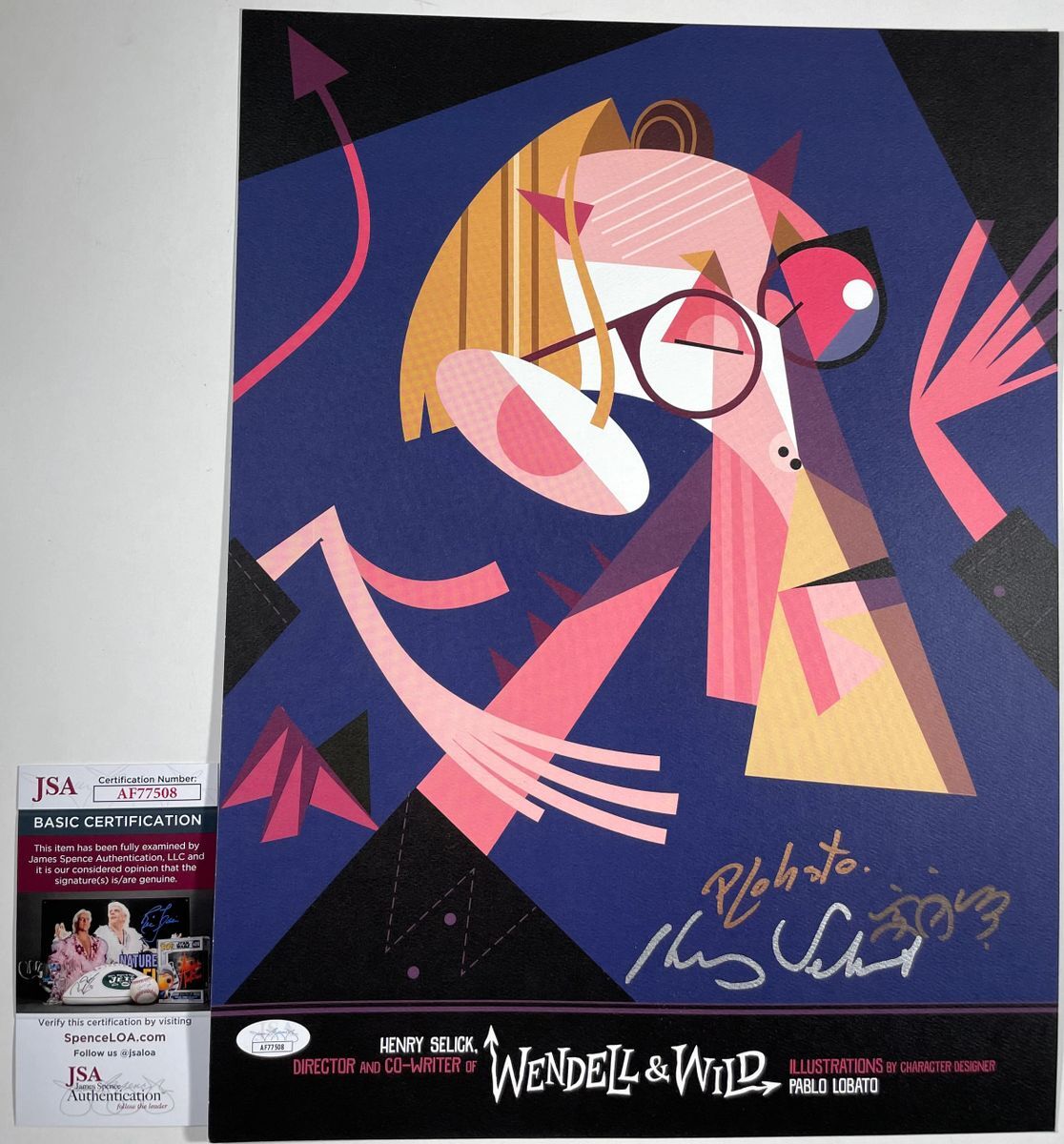 Wendell & Wild Triple Signed 12×16 Poster Autographed Henry Selick +2 JSA COA