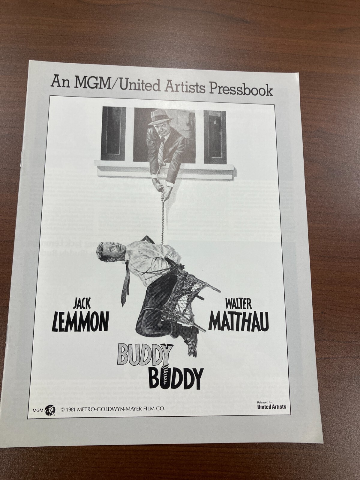 Buddy Buddy Pressbook 1981 UNCUT pristine Condition! Jack Lemon Walter Matthau
