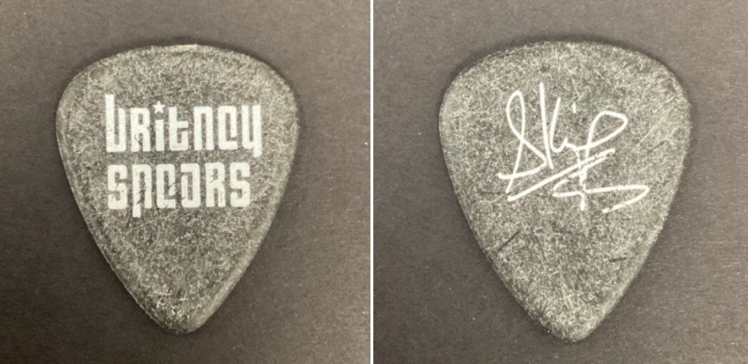 Britney Spears Guitar Pick Skip Dorsey Custom Sig Model Stage Pick Band Issued