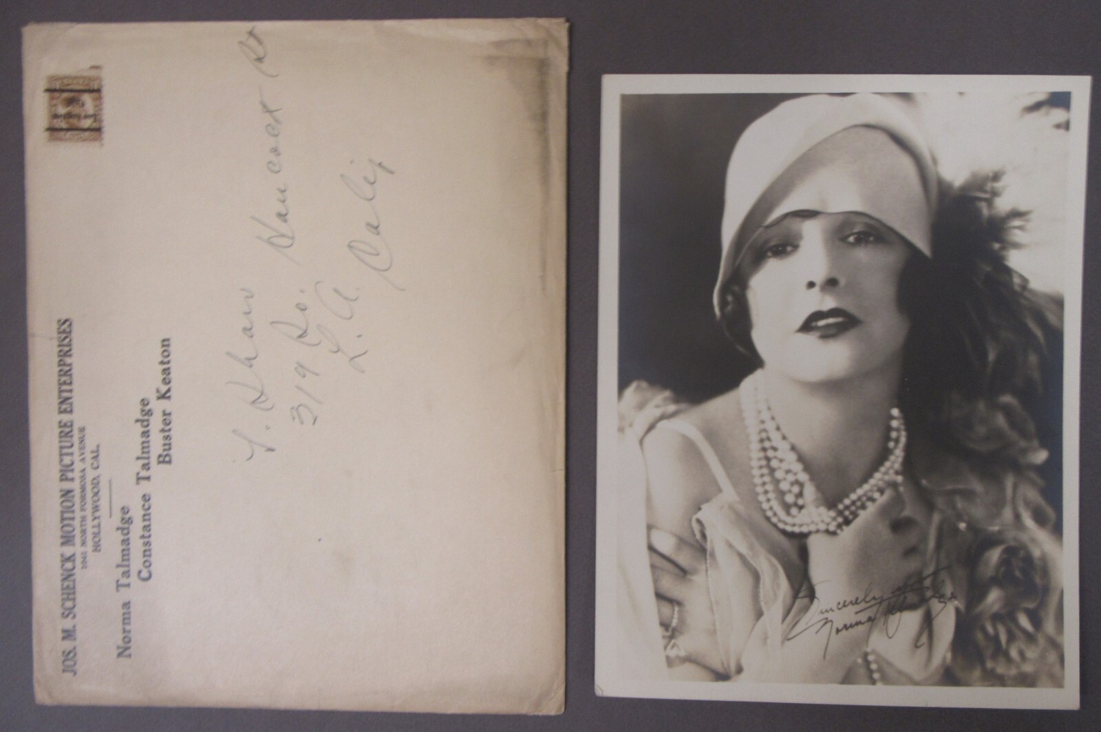 1920’s NORMA TALMADGE movie star 6.5″x8.5″ heavyweight studio fan photo w/env mb
