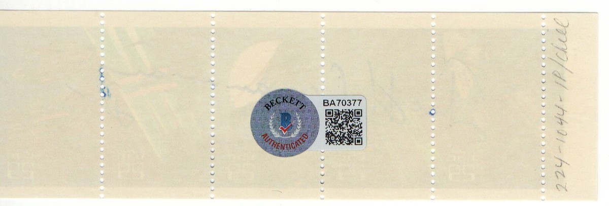 Jeff Conaway Signed Autographed Postage Stamp Strip Babylon 5 BAS BA70377