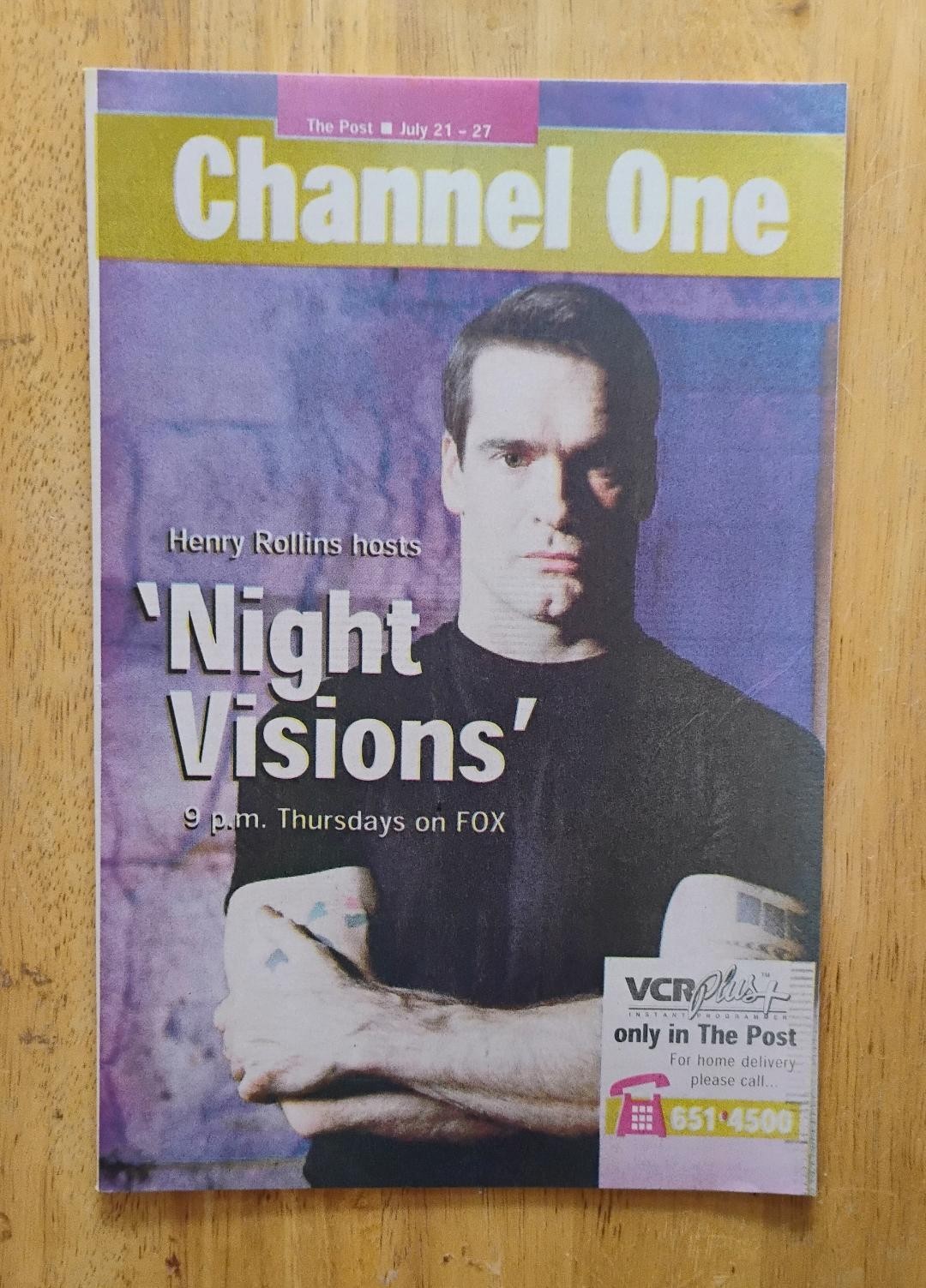 Henry Rollins – 2001 Local TV Guide – NIGHT VISIONS – Twilight Zone
