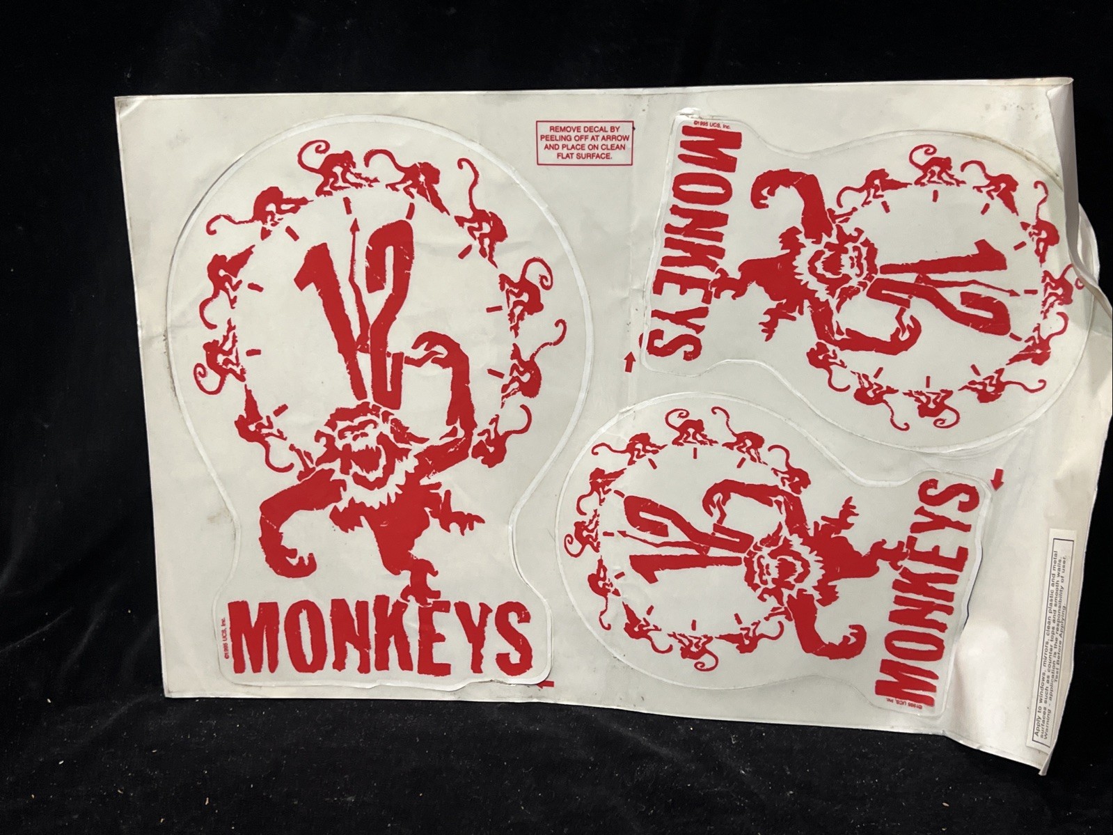 12 Monkeys (1995) Terry Gilliam Bruce Willis Brad Pitt Window Cling Promo Decals
