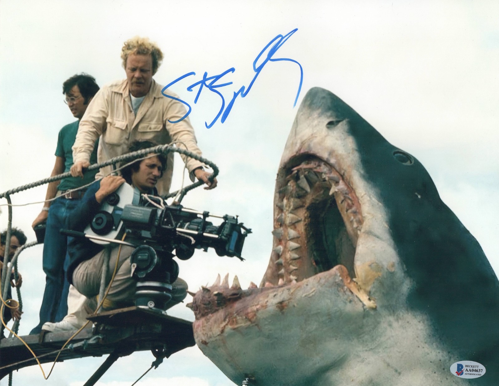 Steven Spielberg Signed Autograph Jaws 11X14 Photo BAS Beckett COA