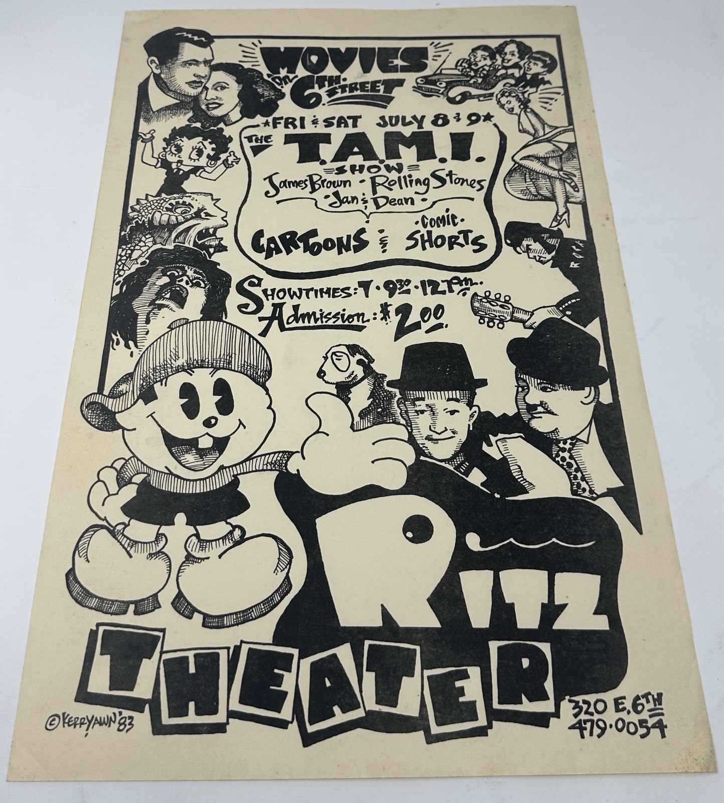 Tami Show Kerry Awn Ritz Theatre 1983 Poster Austin Rolling Stones James Brown