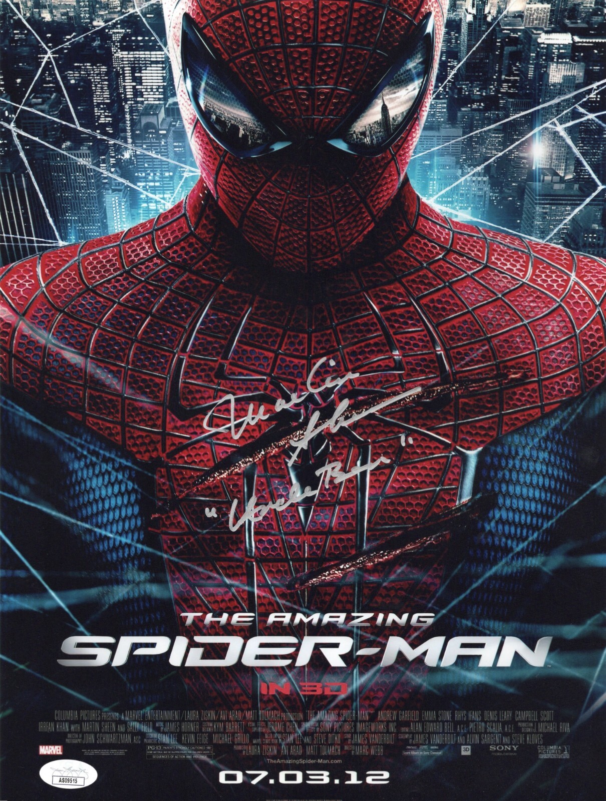 Martin Sheen autographed signed inscribed 11×14 JSA COA The Amazing Spiderman