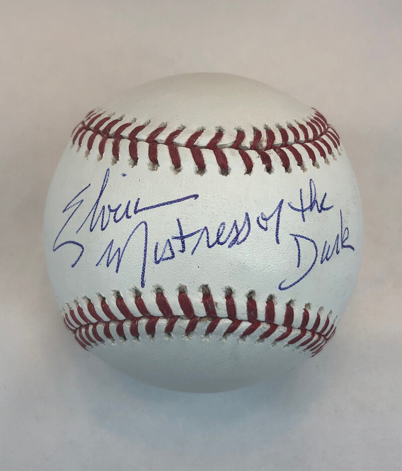 ELVIRA CASSANDRA PETERSON SIGNED ROMLB BASEBALL + MISTRESS OF THE DARK BECKETT