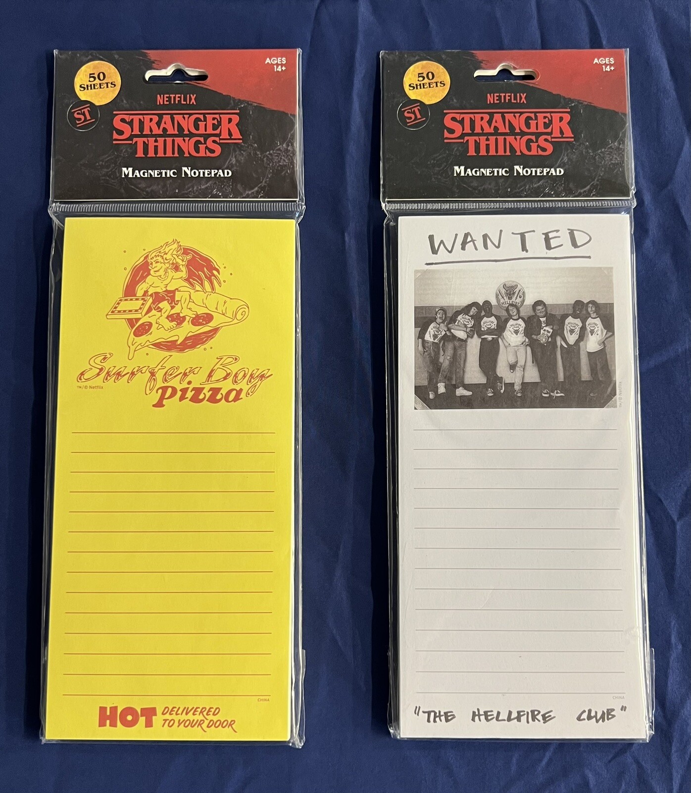 Stranger Things Surfer Boy Pizza WANTED The Hellfire Club Magnetic Notepad