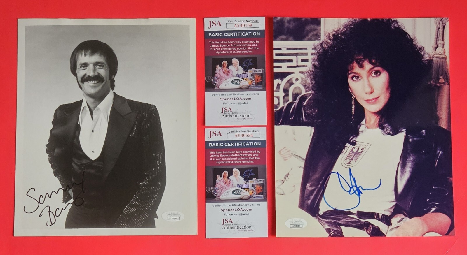 SONNY BONO AND CHER SIGNED 8″X10″ PHOTOS CERTIFIED AUTHENTIC WITH JSA COAs