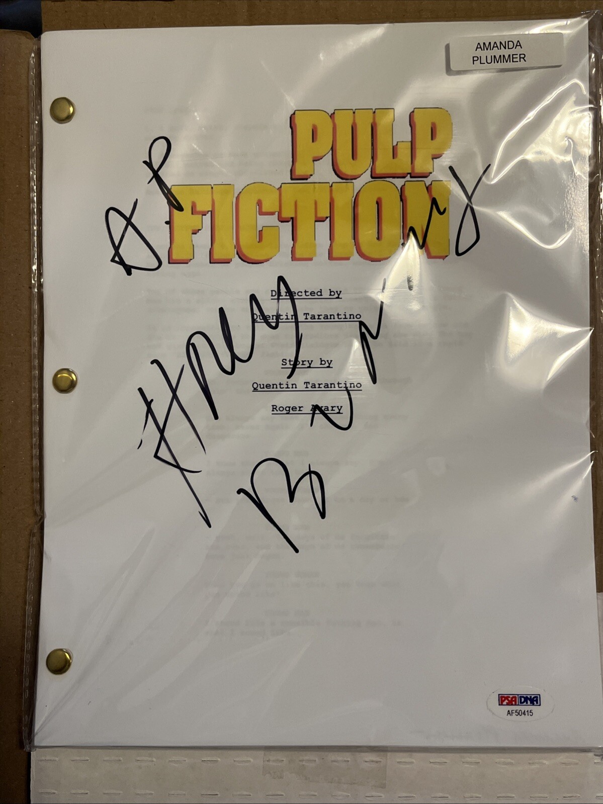 Amanda Plummer Signed Pulp Fiction Script “Honey Bunny”