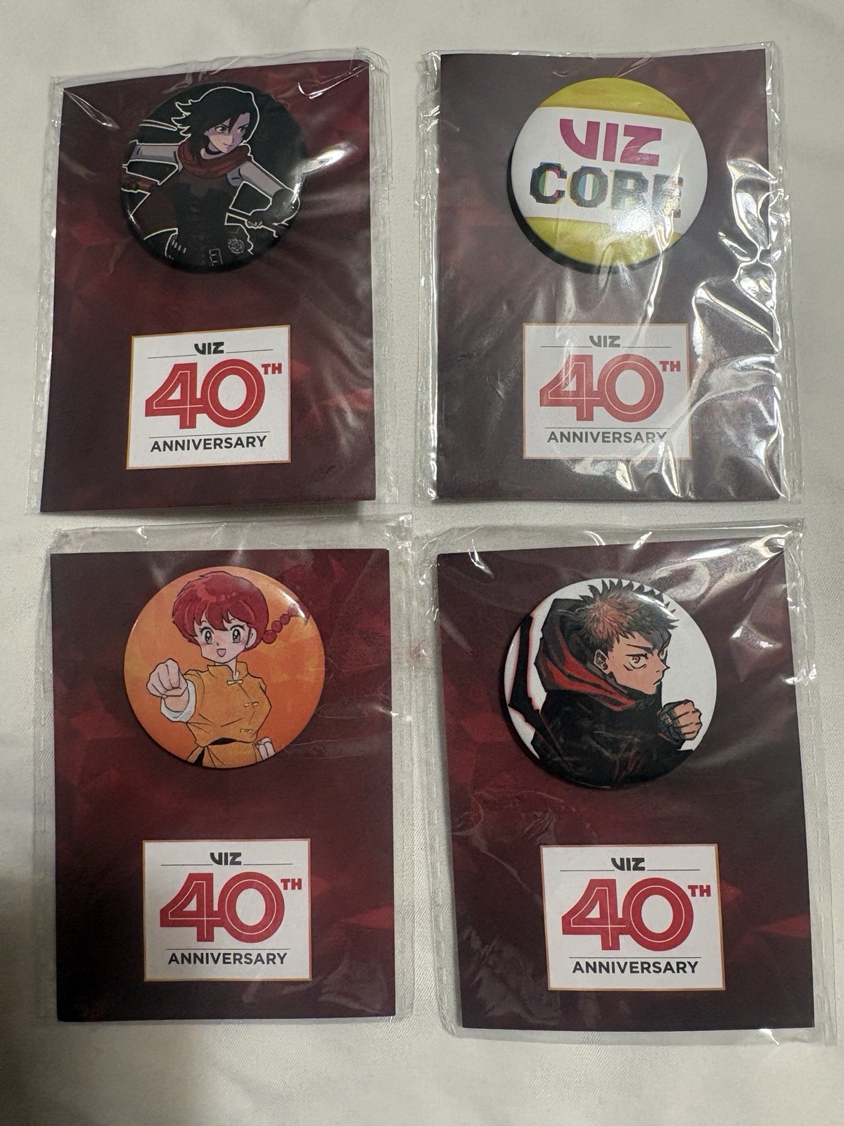 SDCC 2026 COMIC CON VIZ MANGA MEDIA PROMO PIN BUTTONS X 4 NEW ANIME