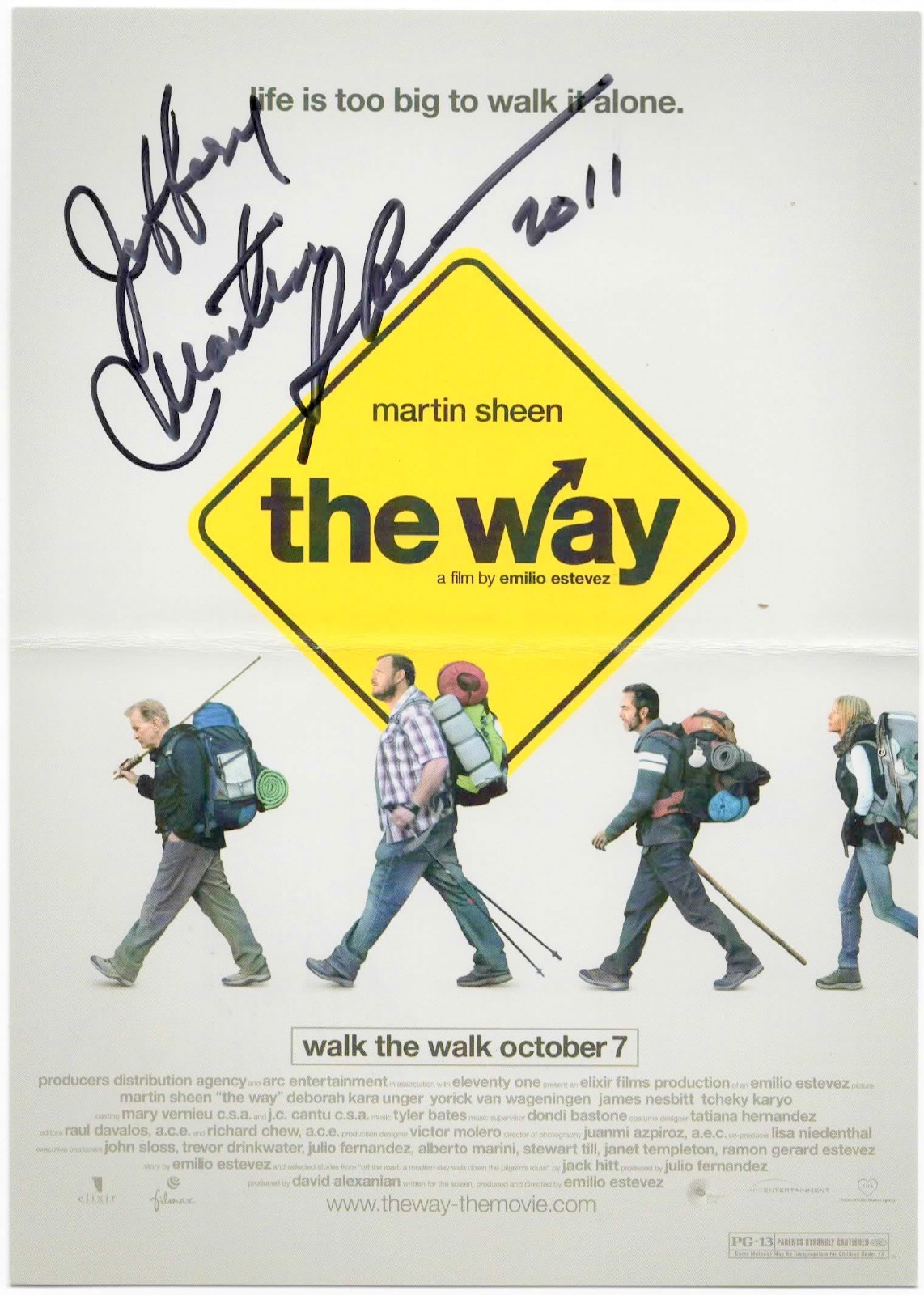 Martin Sheen Original Autographed 5 x 7 in Photo Movie Card The Way