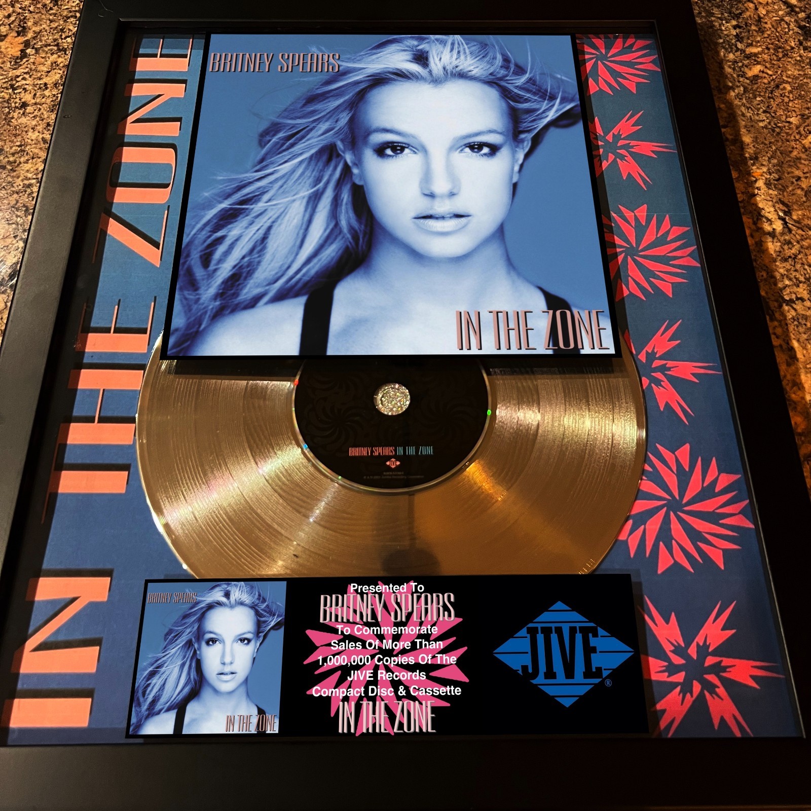 Britney Spears ( IN THE ZONE ) Platinum Music Award Vinyl LP Record CD